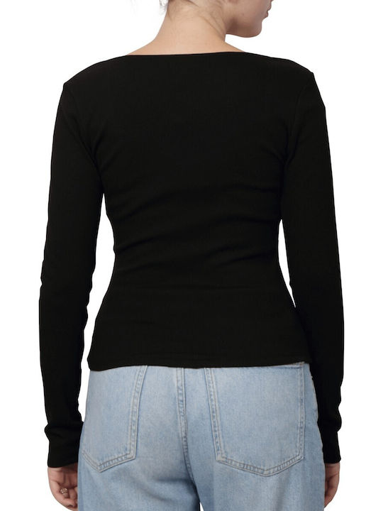 Only Women's Athletic Blouse Long Sleeve Black