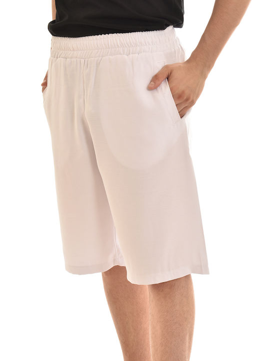 Twin Black Men's Athletic Shorts White