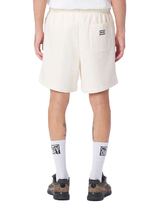 Obey Men's Athletic Shorts Ecru