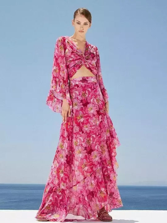 High-waisted Maxi Skirt Floral Multicolored