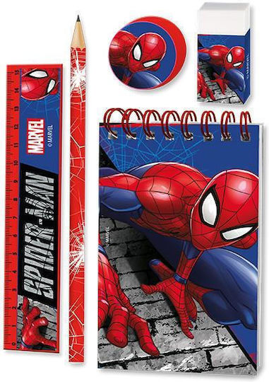 Next Spiderman Детски комплекти за писане с Молив, Точило, Гума, Бележник, Линиял и Кутия
