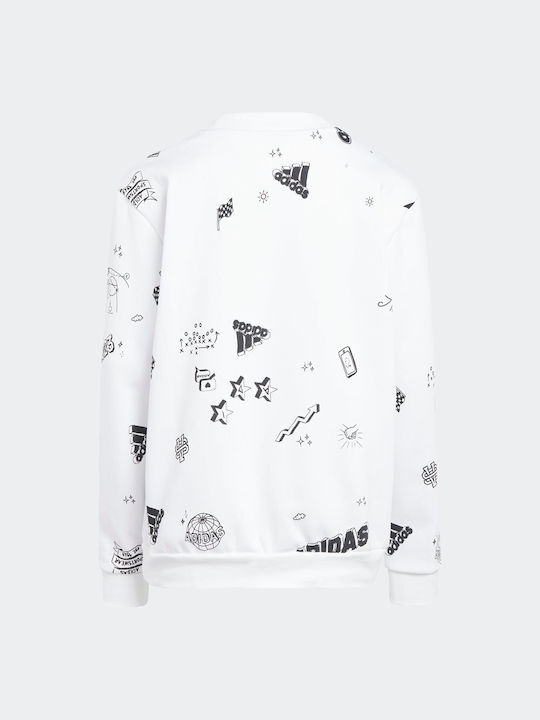 Adidas Kids Fleece Sweatshirt White