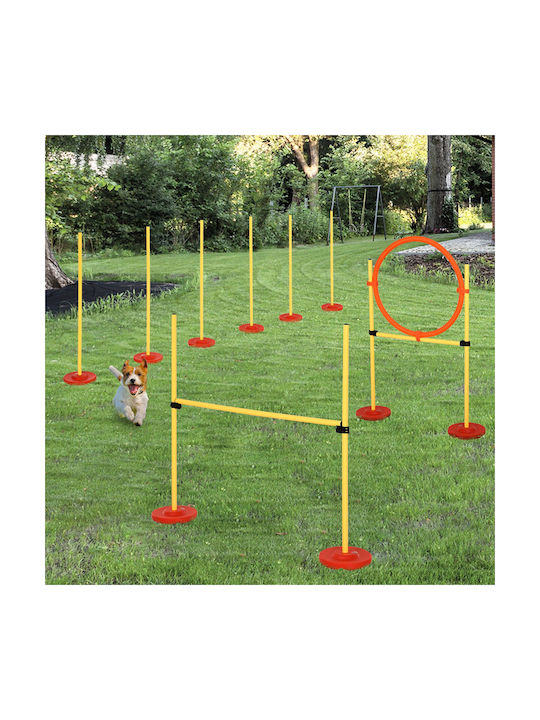Pawhut Agility Set Jucărie de Antrenament Câine Galben 1buc