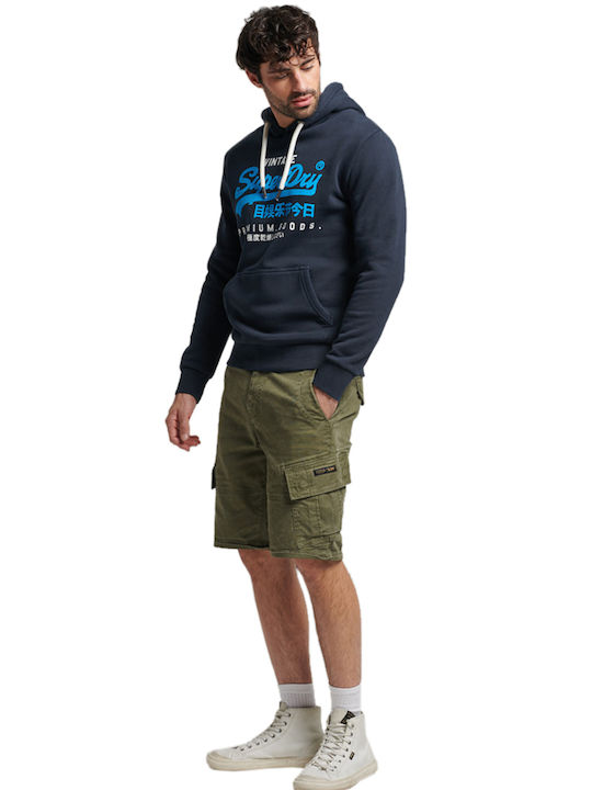 Superdry Φούτερ Navy Μπλε με Κουκούλα