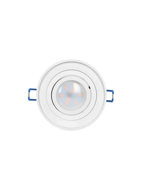 Orno Round Metallic Recessed Spot with Socket GU10 White 9.6x9.6cm. 1pcs