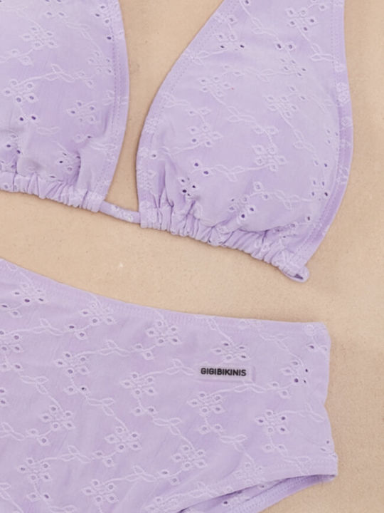 Gigi Set Bikini Τριγωνάκι Ψηλόμεσο Λιλά