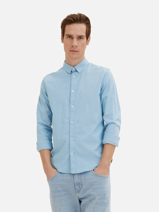 Tom Tailor Men's Shirt Long Sleeve Light Blue