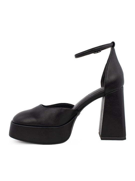 Pumps mit Riemen & Chunky Hochhackige Schwarz