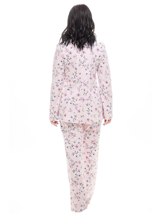 Koyote Winter Damen Pyjama-Set Baumwolle Rosa