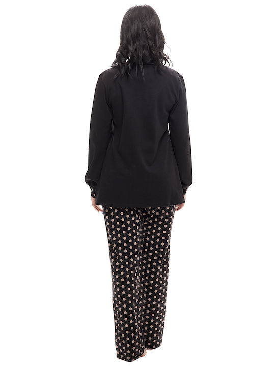 Koyote Winter Women's Pyjama Set Cotton Black