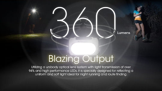 NiteCore Headlamp LED IP66 with Maximum Brightness 360lm NU21 Yellow
