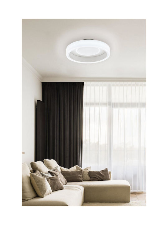 Eglo Remidos Μοντέρνα Μεταλλική Πλαφονιέρα Οροφής με Ενσωματωμένο LED σε Λευκό χρώμα 40cm