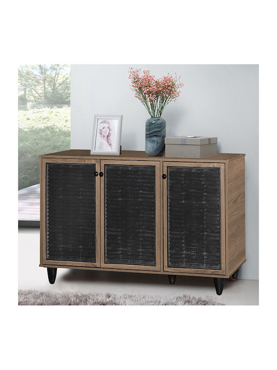 Ronan Wooden Shoe Organizer with 4 Shelves Brown 105x35x66cm