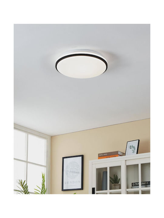 Eglo Pinetto Ceiling Mount Light Bathroom 34cm Black with Integrated LED