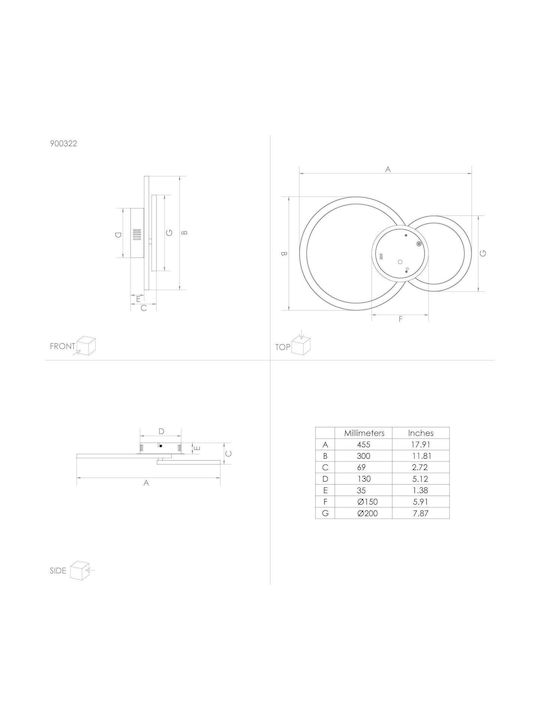 Eglo Parrapos-Z Smart Ceiling Mount Light 44.5cm Black with Integrated LED and Remote Control