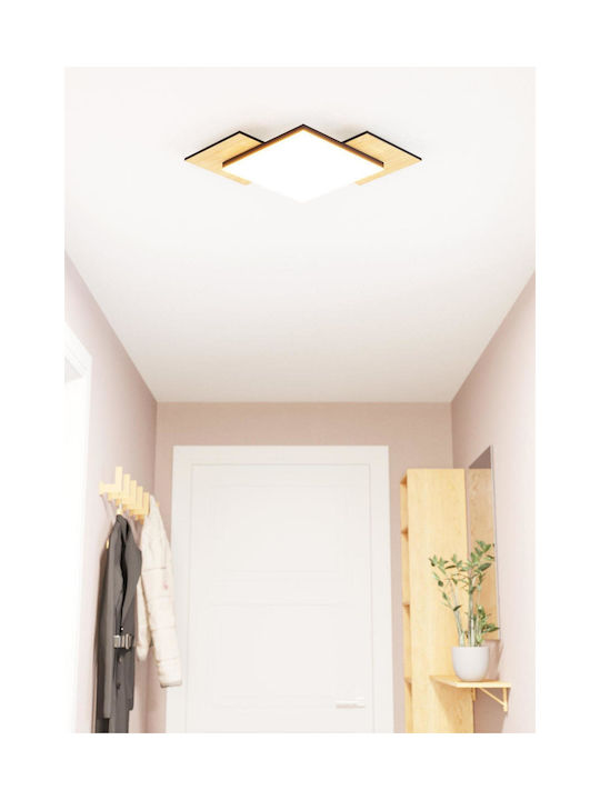 Eglo Tamuria Μοντέρνα Μεταλλική Πλαφονιέρα Οροφής με Ενσωματωμένο LED σε Μαύρο χρώμα 28.5cm