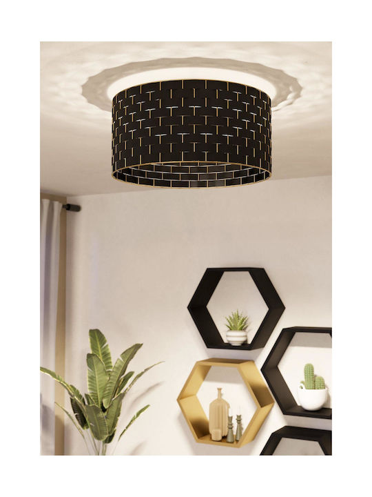 Eglo Marasales Modern Fabric Ceiling Light with Socket E27 48pcs Black