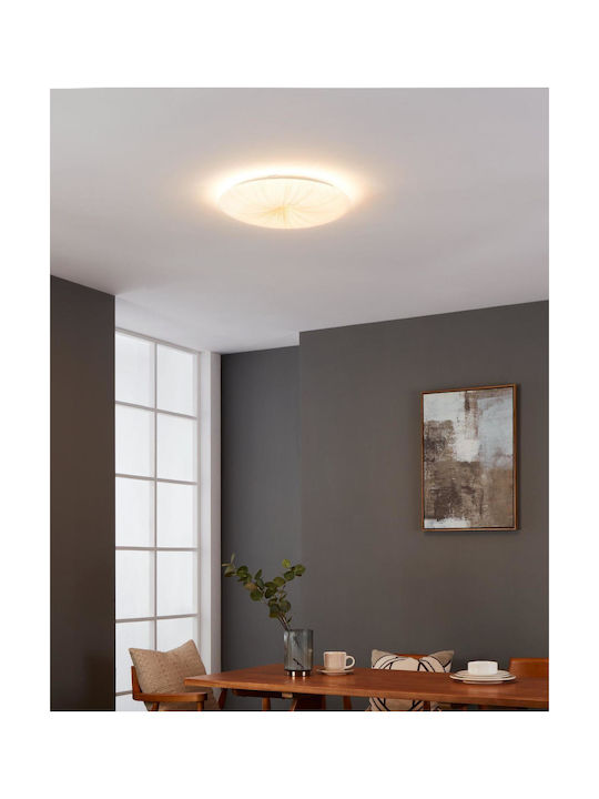 Eglo Nieves Μοντέρνα Μεταλλική Πλαφονιέρα Οροφής με Ενσωματωμένο LED σε Λευκό χρώμα 41cm