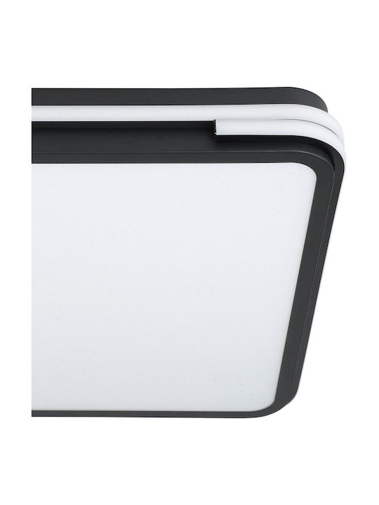 Eglo Genovese Smart Ceiling Mount Light 47cm Black with Integrated LED and Remote Control