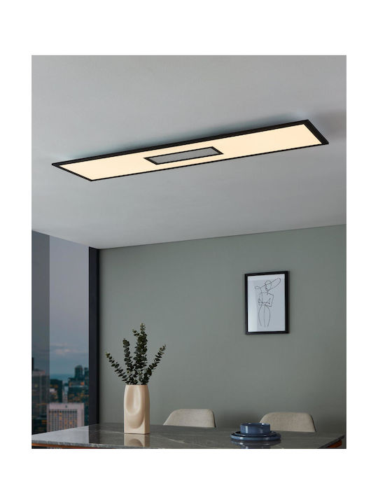 Eglo Bordonara Μοντέρνα Μεταλλική Πλαφονιέρα Οροφής με Ενσωματωμένο LED σε Μαύρο χρώμα 119.5cm