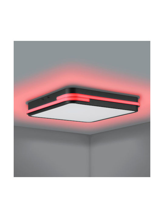 Eglo Genovese Smart Ceiling Mount Light 47cm Black with Integrated LED and Remote Control