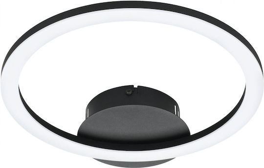 Eglo Parrapos-Z Smart Πλαφονιέρα Οροφής 34εκ. Μαύρη με Ενσωματωμένο LED και Τηλεχειριστήριο