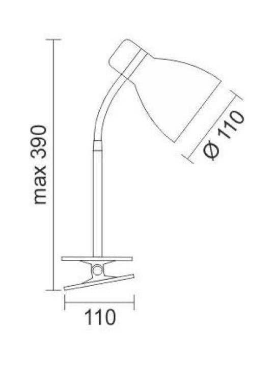 Spot Light Φωτιστικό Γραφείου LED με Εύκαμπτο Βραχίονα σε Γκρι Χρώμα