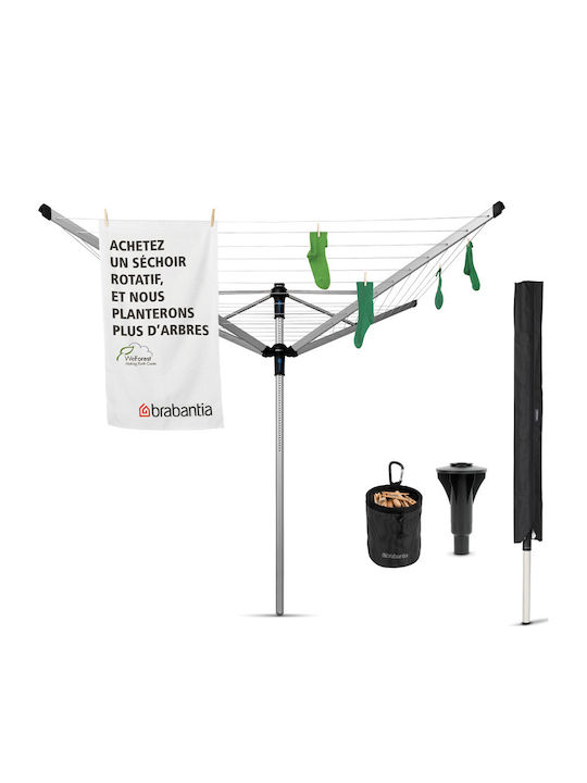 Brabantia Πτυσσόμενη Απλώστρα Δαπέδου από Μέταλλο με Μήκος Απλώματος 50m