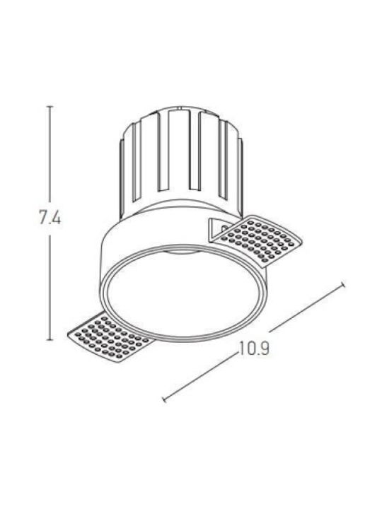 Zambelis Lights Round Metallic Recessed Spot with Integrated LED and Warm White Light Copper 6.2x6.2cm. 1pcs