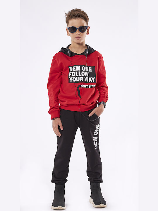 Hashtag Kids Sweatpants Set Red 2pcs