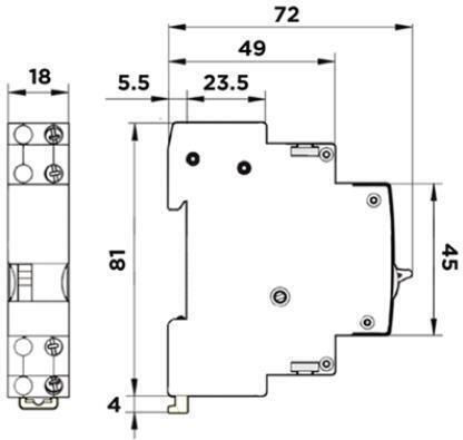 Phase Latching Relay 16A 12V 1NO 24VAC/12VDC MGIR MXG 01.077.0805