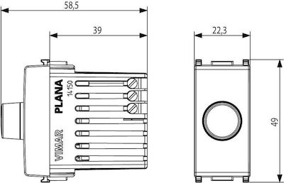 Vimar Recessed Simple Front Dimmer Switch Rotary 500W White