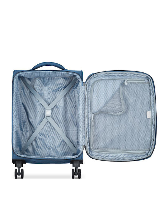 Delsey Caracas Βαλίτσα Ταξιδίου Καμπίνας Υφασμάτινη Μπλε με 4 Ρόδες Ύψους 55εκ.