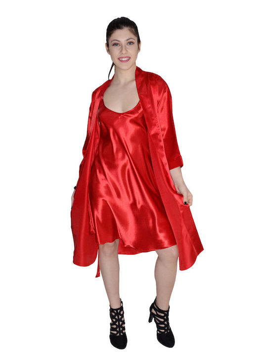 Elite Form Women's Robe Red