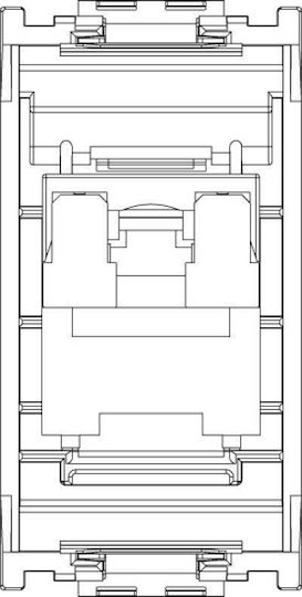 Vimar Μονή Πρίζα Δικτύου RJ45 χωρίς Πλαίσιο Τύπου Cat5 σε Γκρι Χρώμα 16359.4