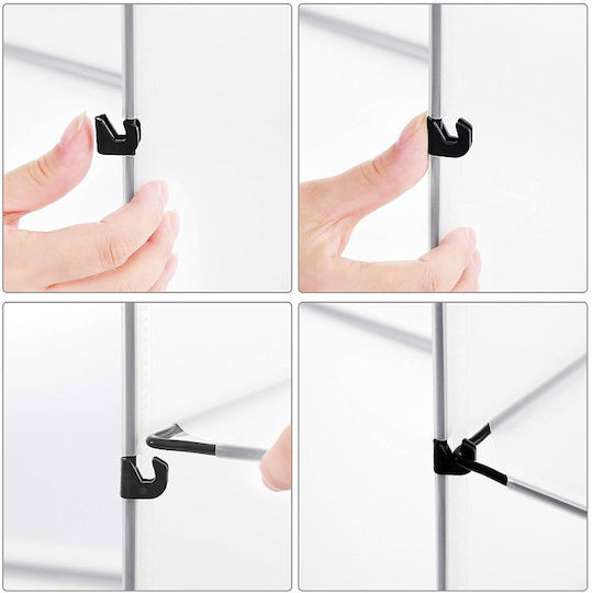 Plastică Suport pentru pantofi cu 9 Rafturi Albă L123xW31xH93cm