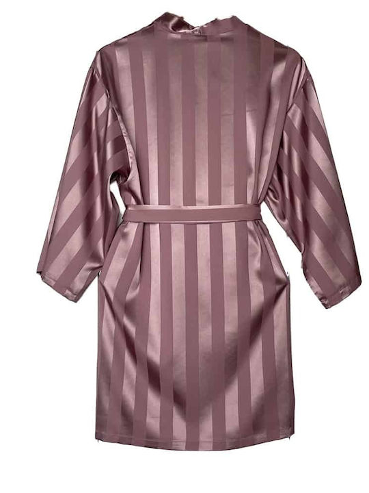 Lovelx Homewear Sommer Damen Satin Robe Rosa