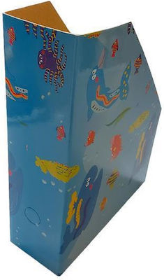 Papercraft Magazine File Organizer Paper Slanted Angle Fish 25x9x32cm.