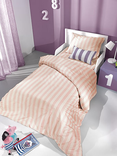 Saint Clair Single Set Stripes Pink 160x250cm