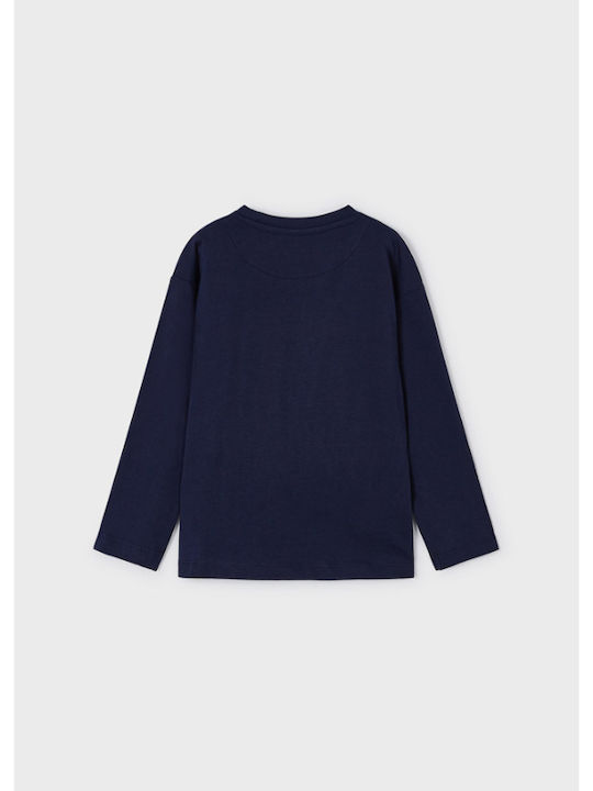 Mayoral Kids Blouse Long Sleeve Navy Blue