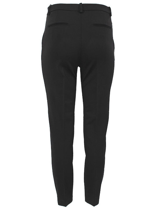 Pinko Damen Hoch tailliert Chino Hose Schwarz