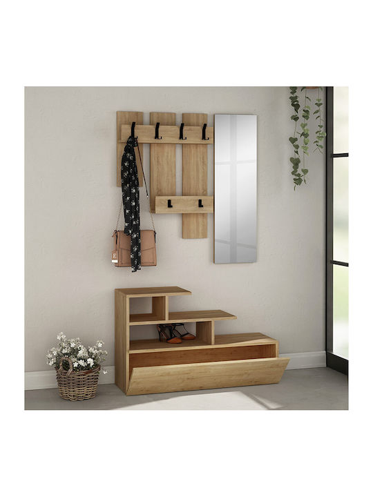 Vesty Entry Furniture with Mirror / Hanger & Shoe Rack 100x30x61cm