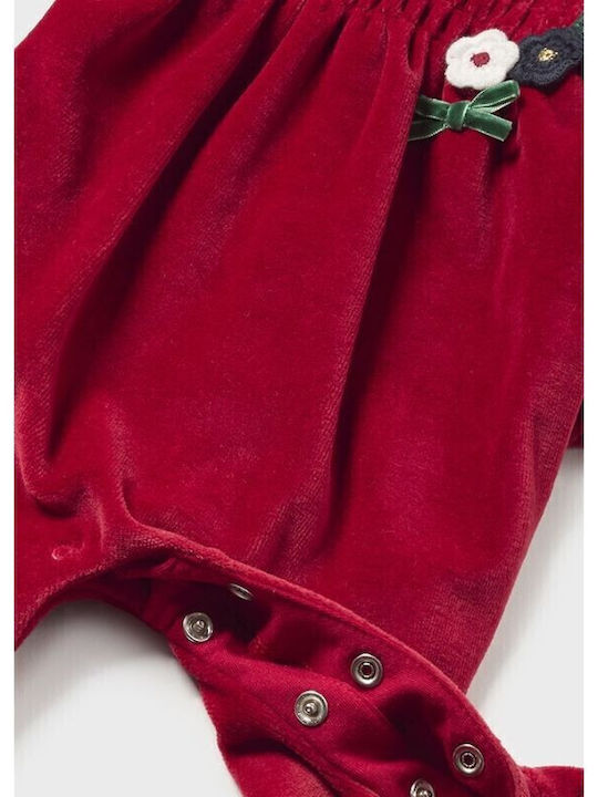 Mayoral Baby Bodysuit Long-Sleeved Velvet Multicolour
