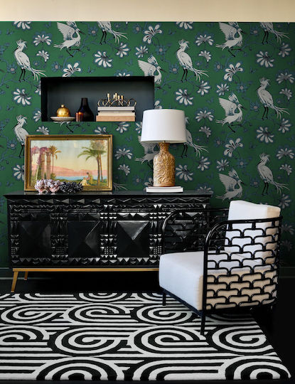 Florence Broadhurst Turnabouts Χειροποίητο Χαλί Ορθογώνιο Black 250x350cm