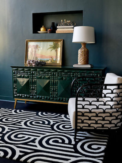 Florence Broadhurst Turnabouts Χειροποίητο Χαλί Ορθογώνιο Black 250x350cm