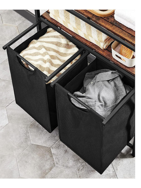 Vasagle Metallic Laundry Basket 92lt 73x33x92cm Black