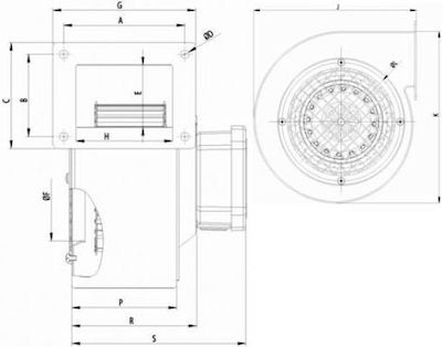 Bahcivan Centrifugal - Centrifugal Ventilator industrial BDRS160-60 Diametru 160mm