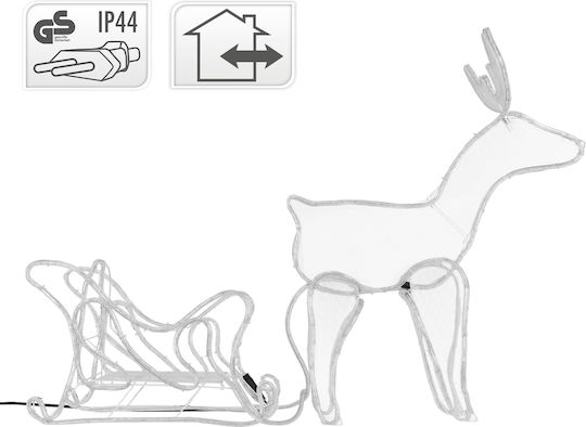 ECD Germany Illuminated Christmas Plastic Figure Reindeer White Length 77cm