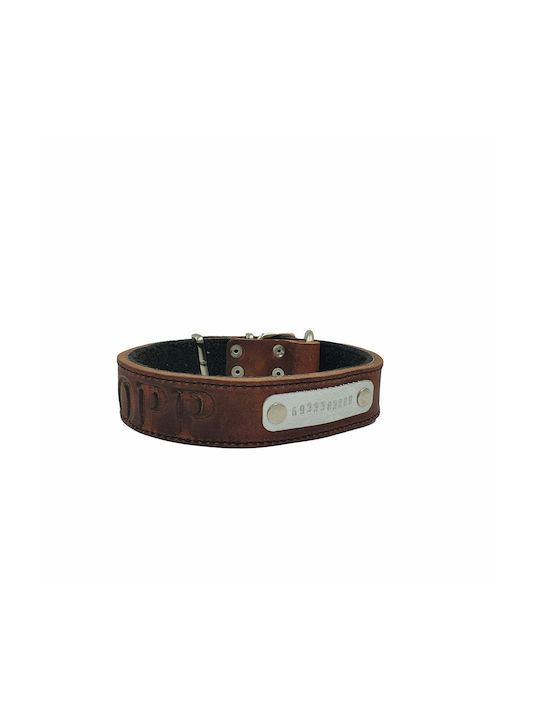 ByLeather Dog Collar 60cm Small Brown
