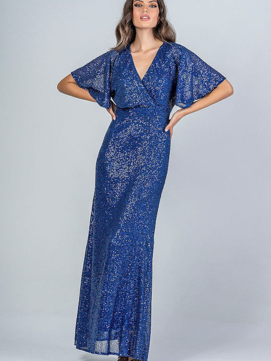 Bellino Summer Maxi Evening Dress Blue